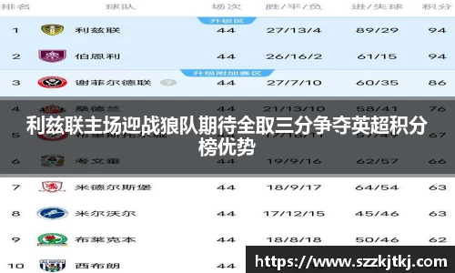 利兹联主场迎战狼队期待全取三分争夺英超积分榜优势